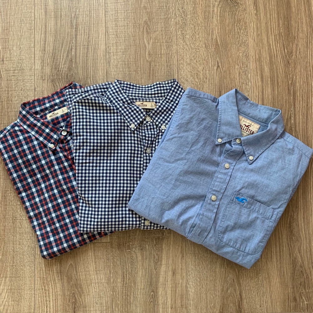 3 pack bundle!!!! Hollister button downs 🙌🏼